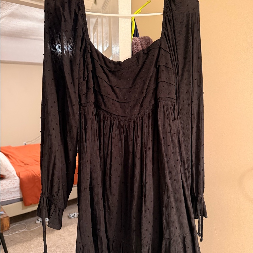 Free People Elegant Black Long Sleeve Dress
